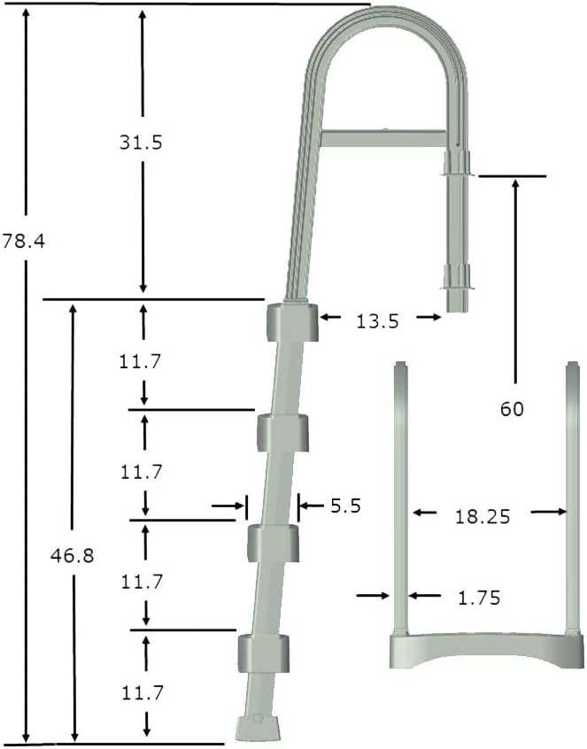 Deluxe White Apollo Ladder for Above Ground Pool – Model SLD