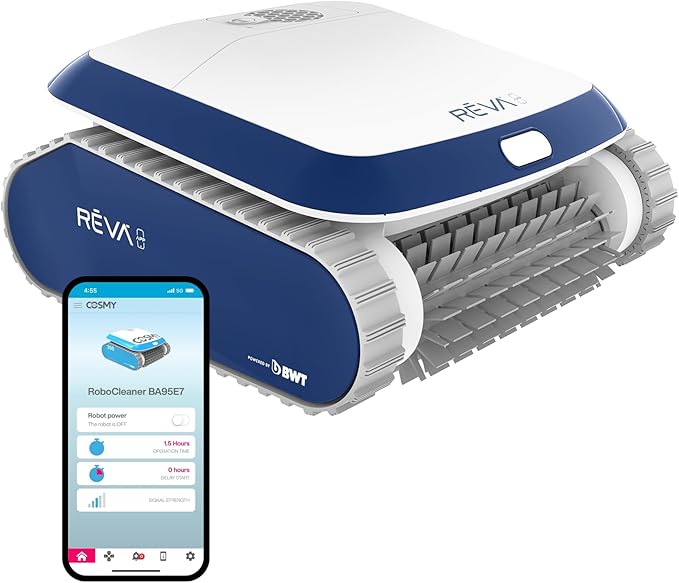 REVA robotic pool cleaner with gyroscope and mobile app