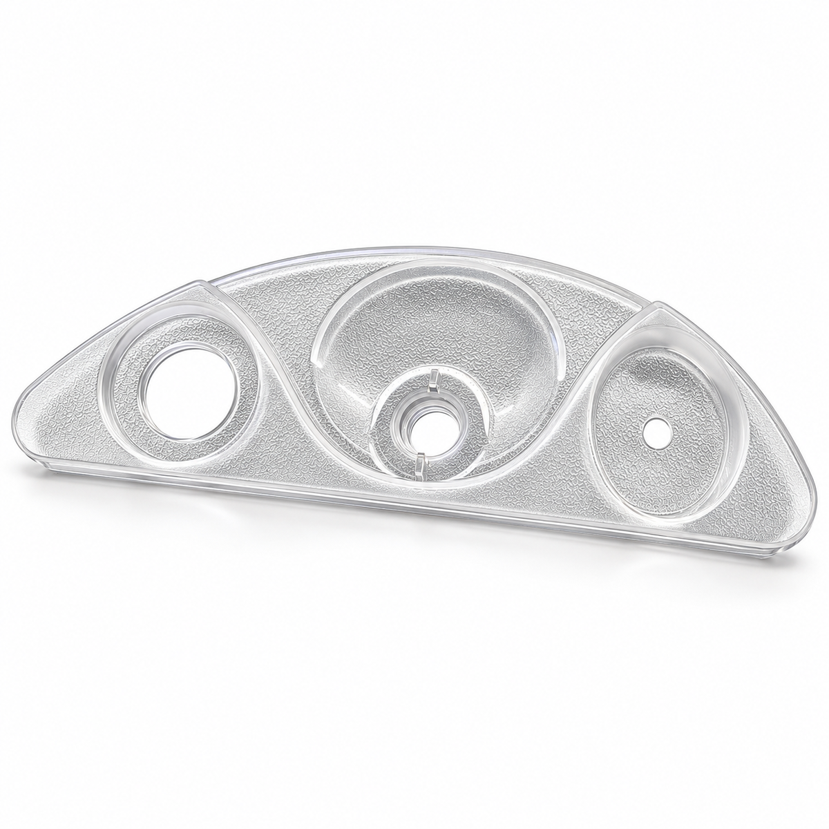 Pièce de chute d’eau Fantom 160-0109 en PMMA transparent, profil arrondi avec trois ouvertures, vendue seule