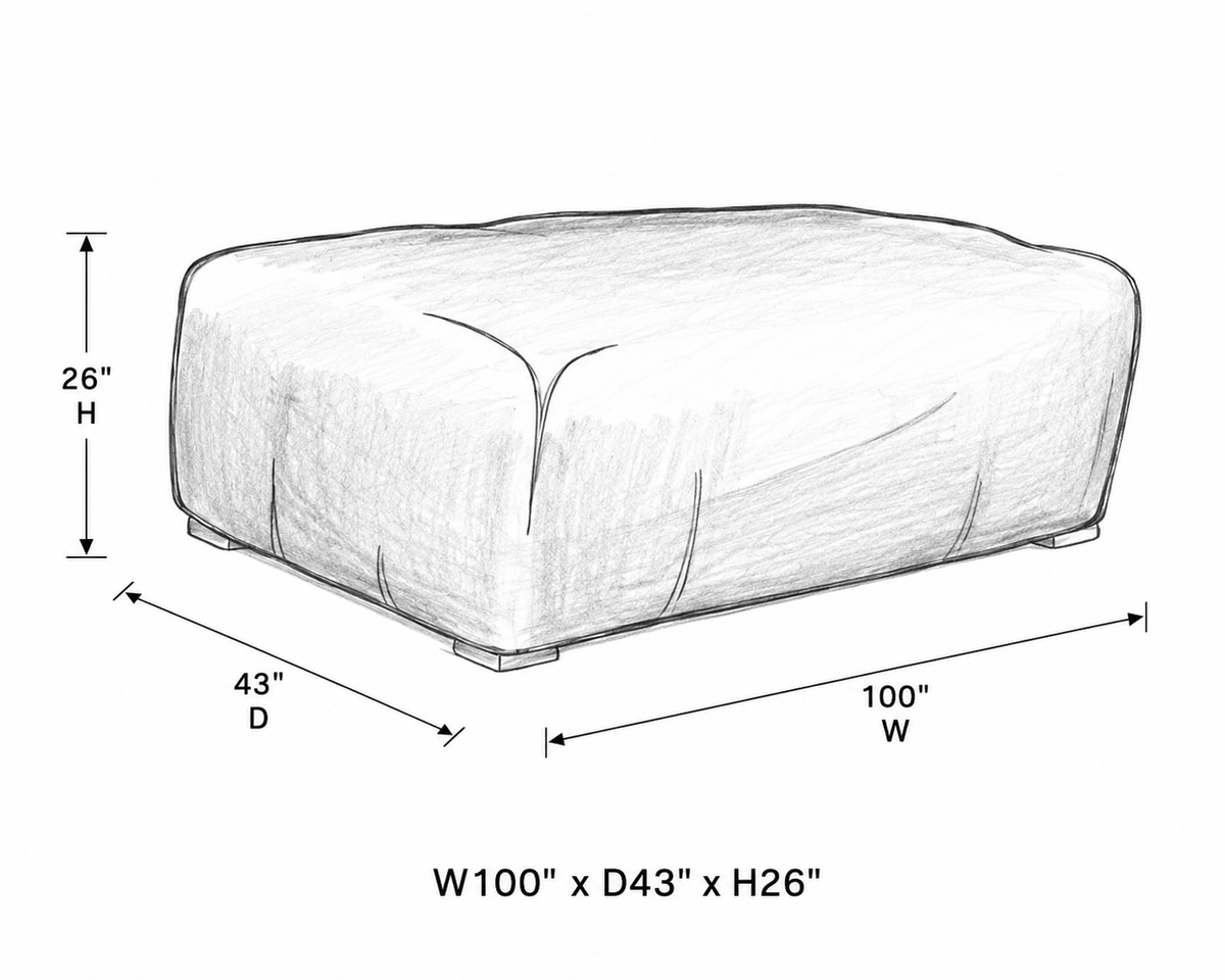 Ratana cover for large outdoor sofa – 100 x 43 x 26 in