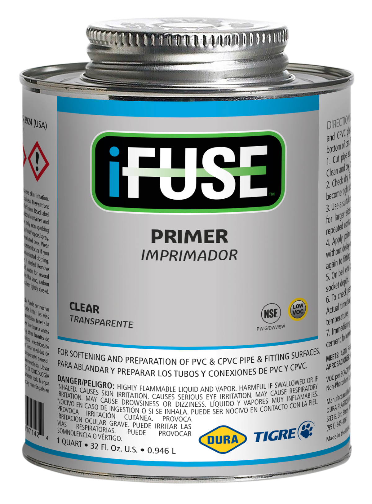 Primer Clear Dura IFQP145 – Préparateur PVC Transparent 1/4 Pint