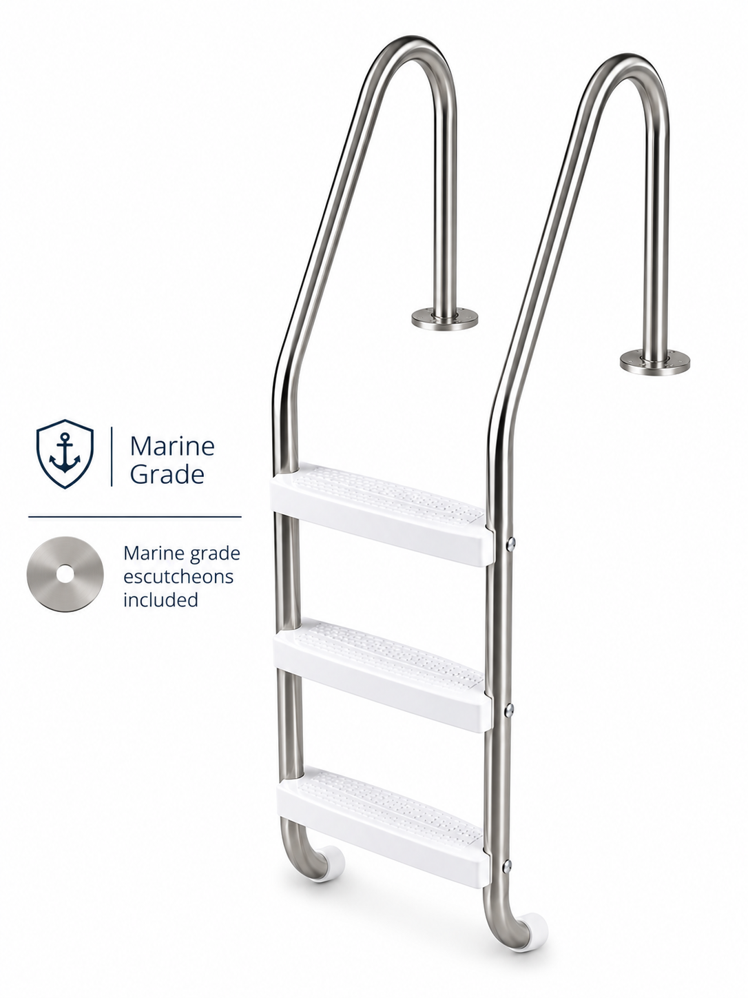 3-Step Inground Pool Ladder Northern Stainless – Marine Grade Stainless Steel