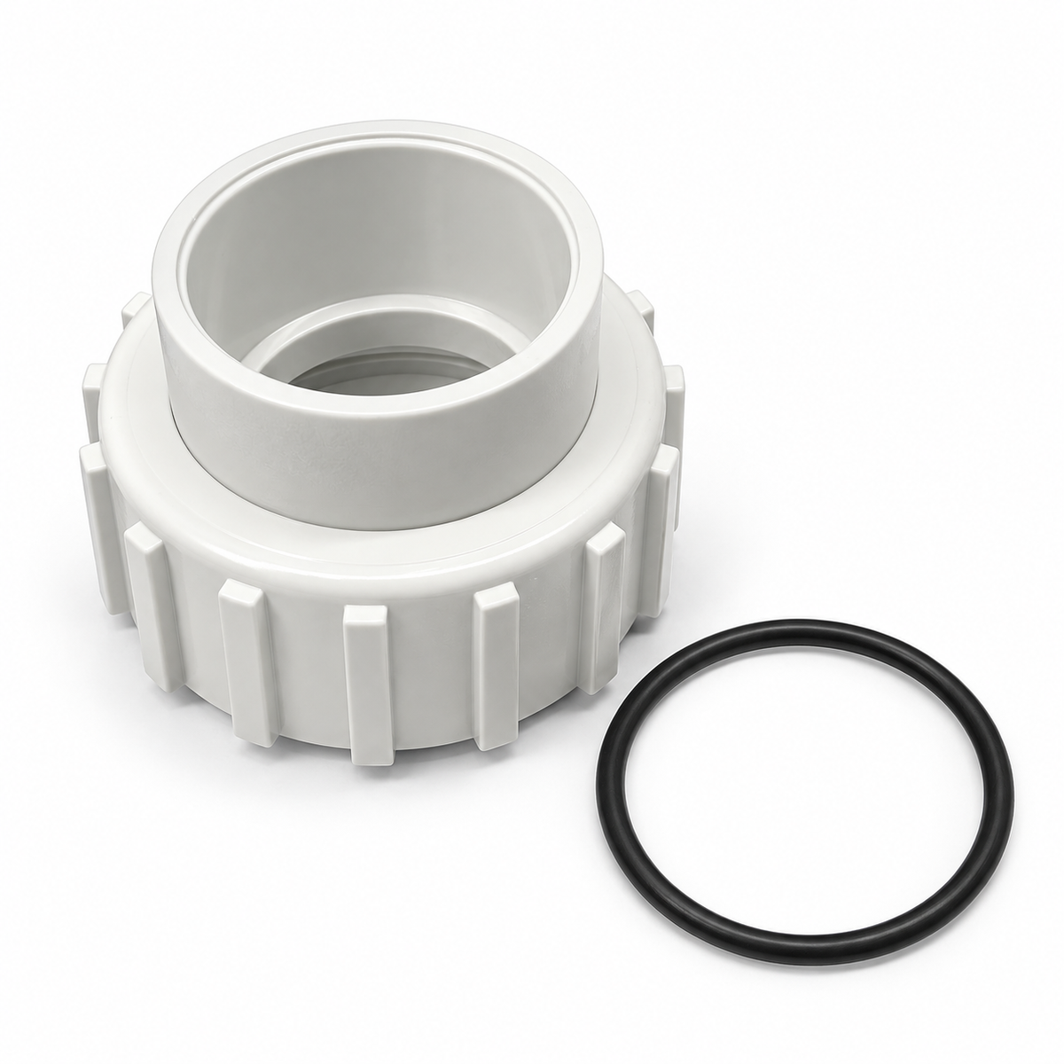 Bague de raccordement blanche pour pompe Soma et Splash de piscine hors terre avec joint torique noir
