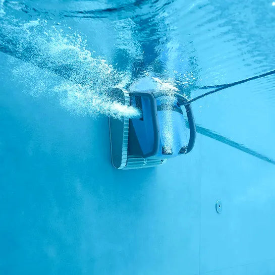 Dolphin M600 en action près de la ligne d’eau de la piscine