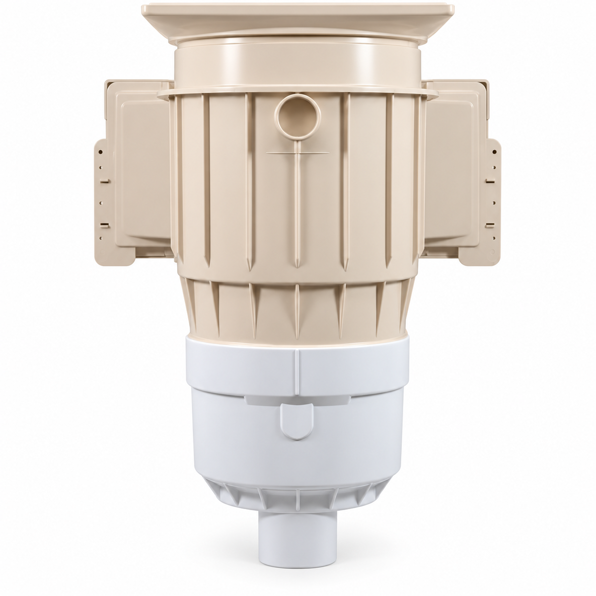 Vue arrière de l’écumoire Waterway Renegade beige avec partie inférieure blanche
