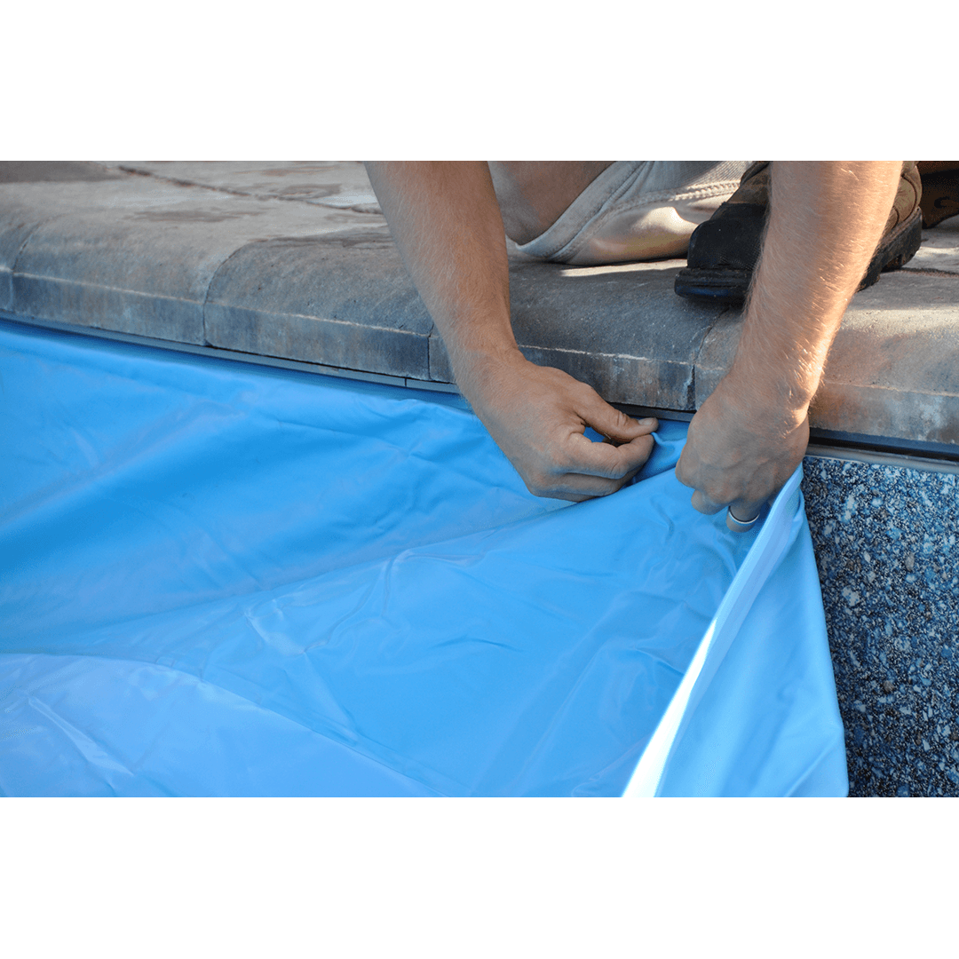 Custom Lock-In winter cover for in-ground pool Seahorse Pool