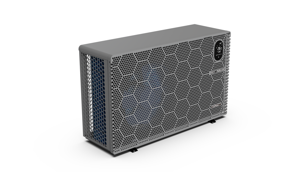 Thermopompe Moov Turbo X à ventilation frontale, vue de trois quarts