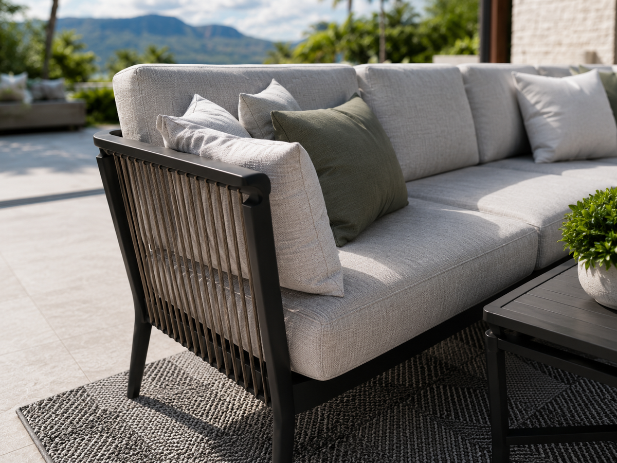 Copacabana L-Shaped Sectional Set by Ratana – Clearance Demo with Armchair and Coffee Table