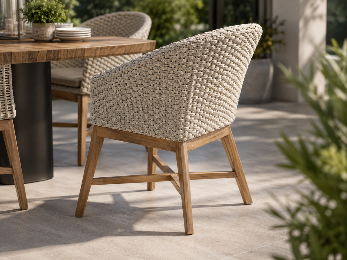 Bora Chair by Atoll – Commercial cordage and Indonesian teak