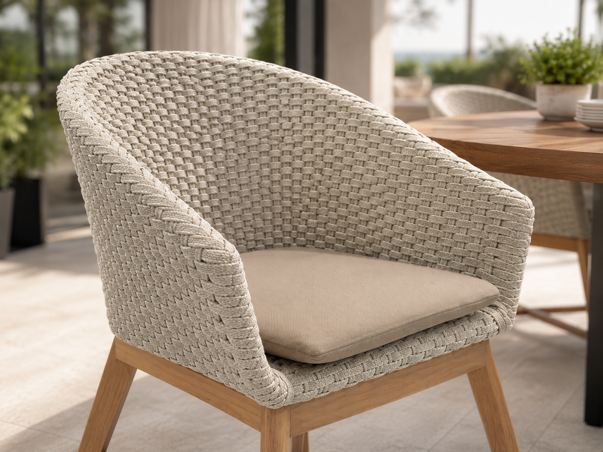 Bora Chair by Atoll – Commercial cordage and Indonesian teak