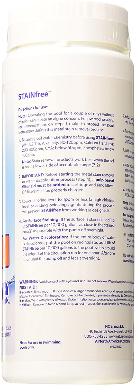 Stain Free – Metal Stain Remover for Pool (793 g) | Citric Acid Treatment