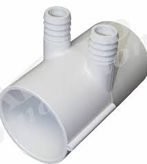 Manifold Waterway 2 in x 2 in with (2) 3/4 in barbed outlet fittings