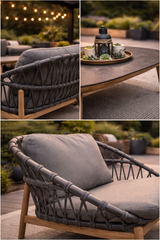 Collection Palmea – Ensemble Conversation Extérieur en Aluminium Gris
