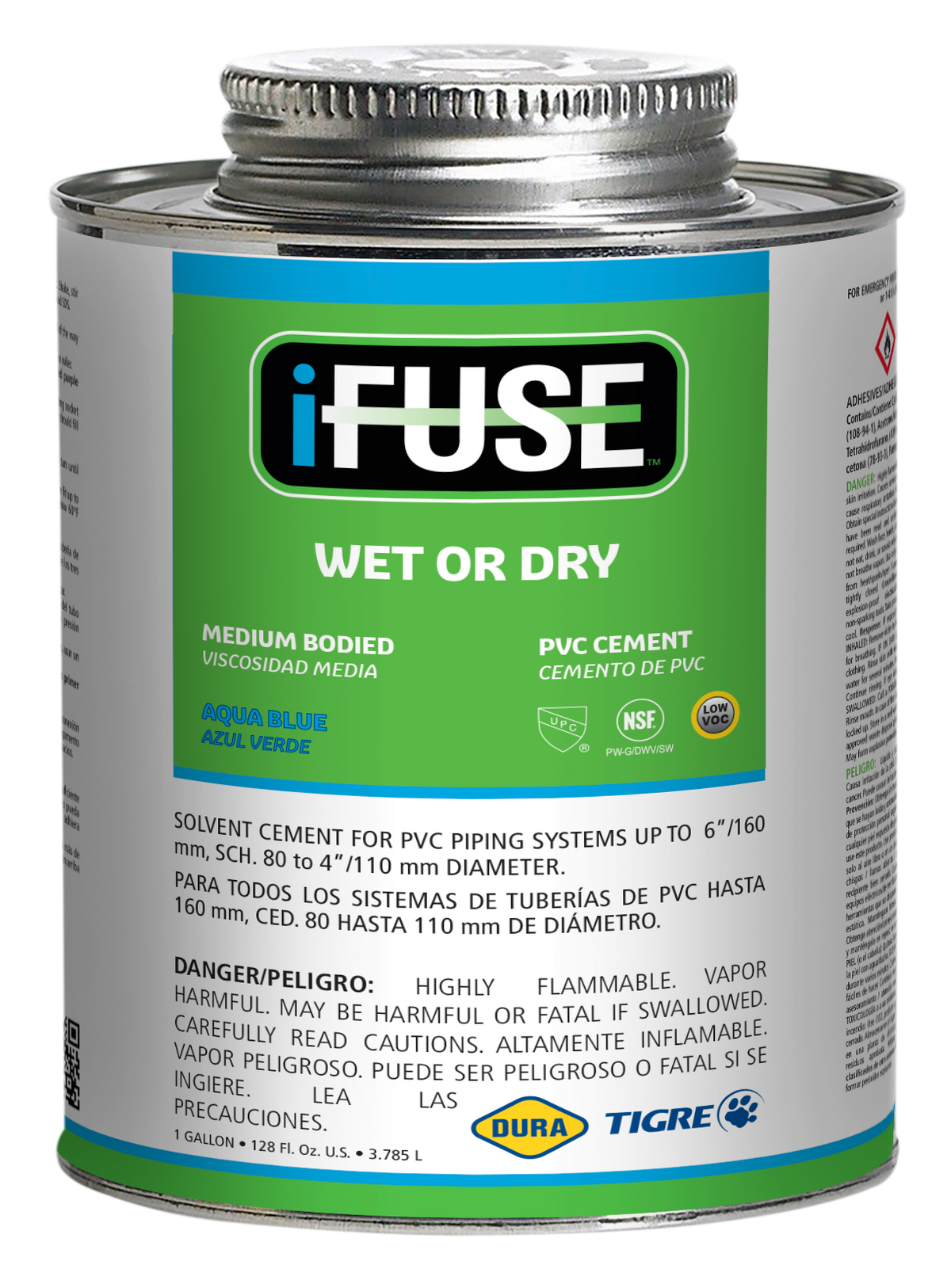 Dura IFUSE Plumbing Glue Wet or Dry IFQP130 – PVC Cement 1/4 Pint