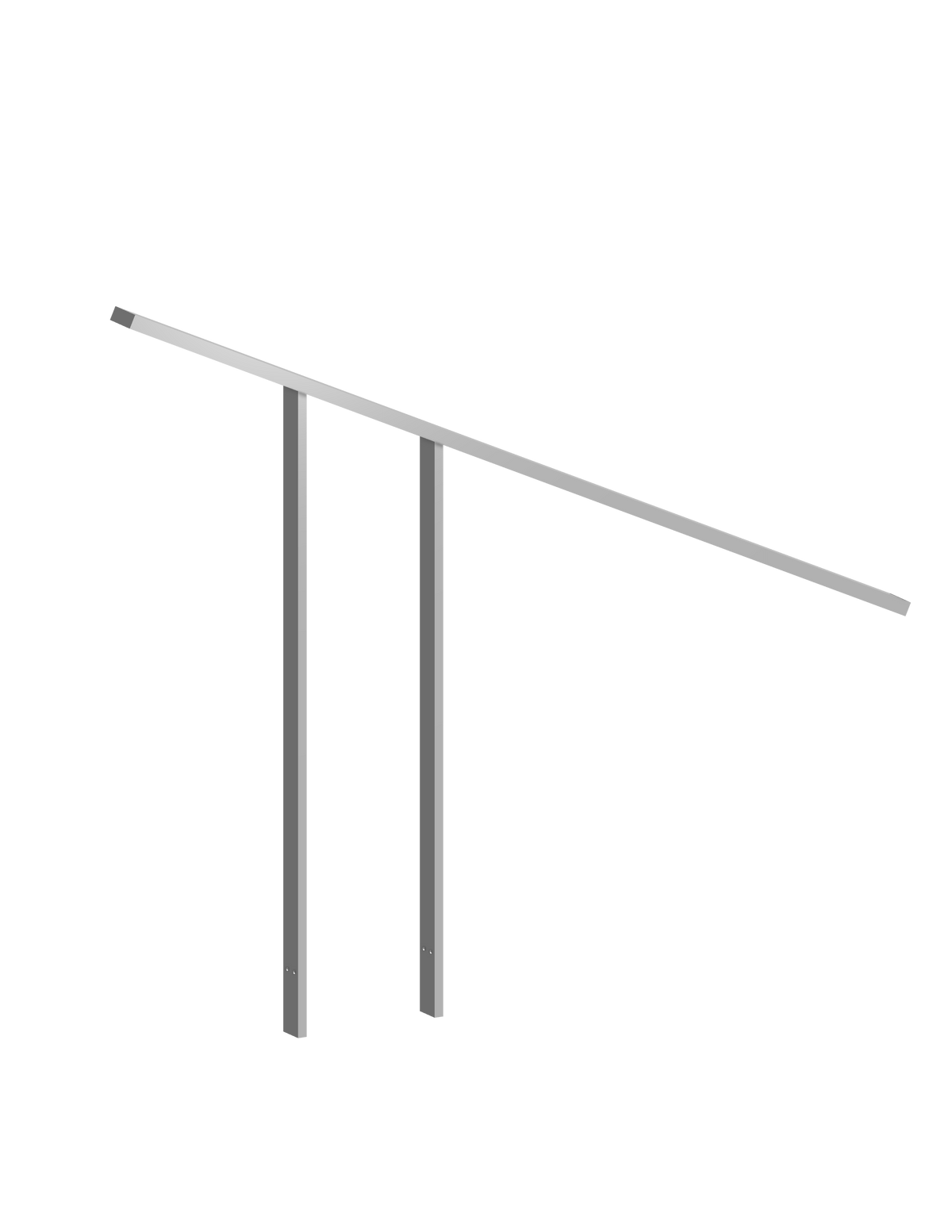 In-ground pool ramp in gray 304 stainless steel – Sturdy modern handrail with universal anchoring