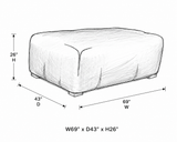 Ratana cover for outdoor loveseat – 69 x 43 x 26 in