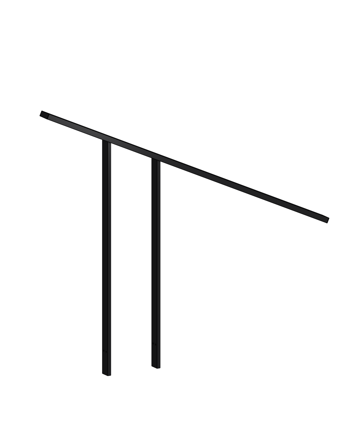 In-ground pool railing in black 304 stainless steel – Durable modern handrail with universal anchoring