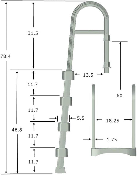 Deluxe White Apollo Ladder for Above Ground Pool – Model SLD