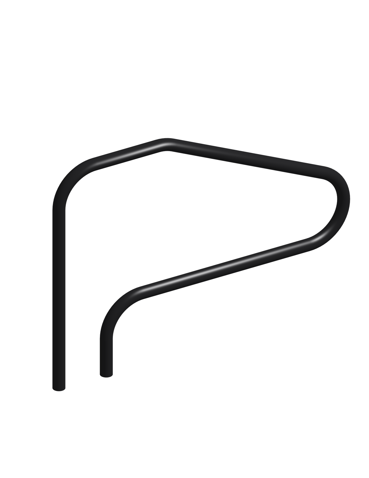 In-ground pool railing Figure 4 black – Classic handrail in 304 stainless steel