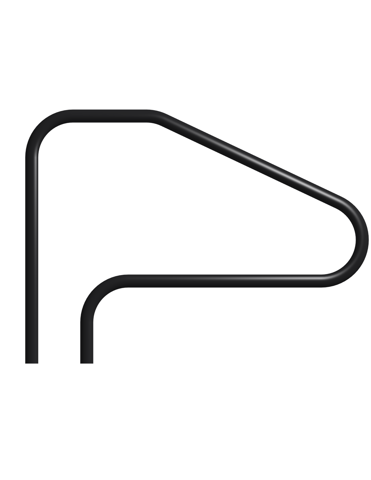 In-ground pool railing Figure 4 black – Classic handrail in 304 stainless steel