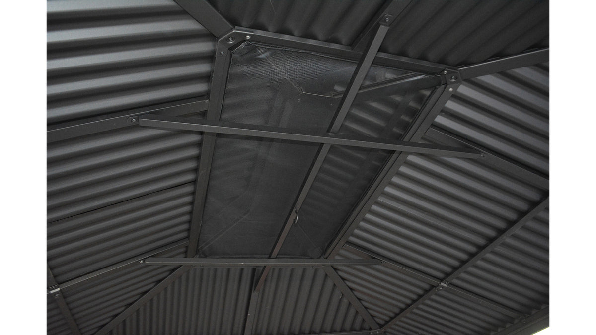 Gazebo Métropolis en Aluminium Noir avec Toit en Galvalume® - Corriveau International