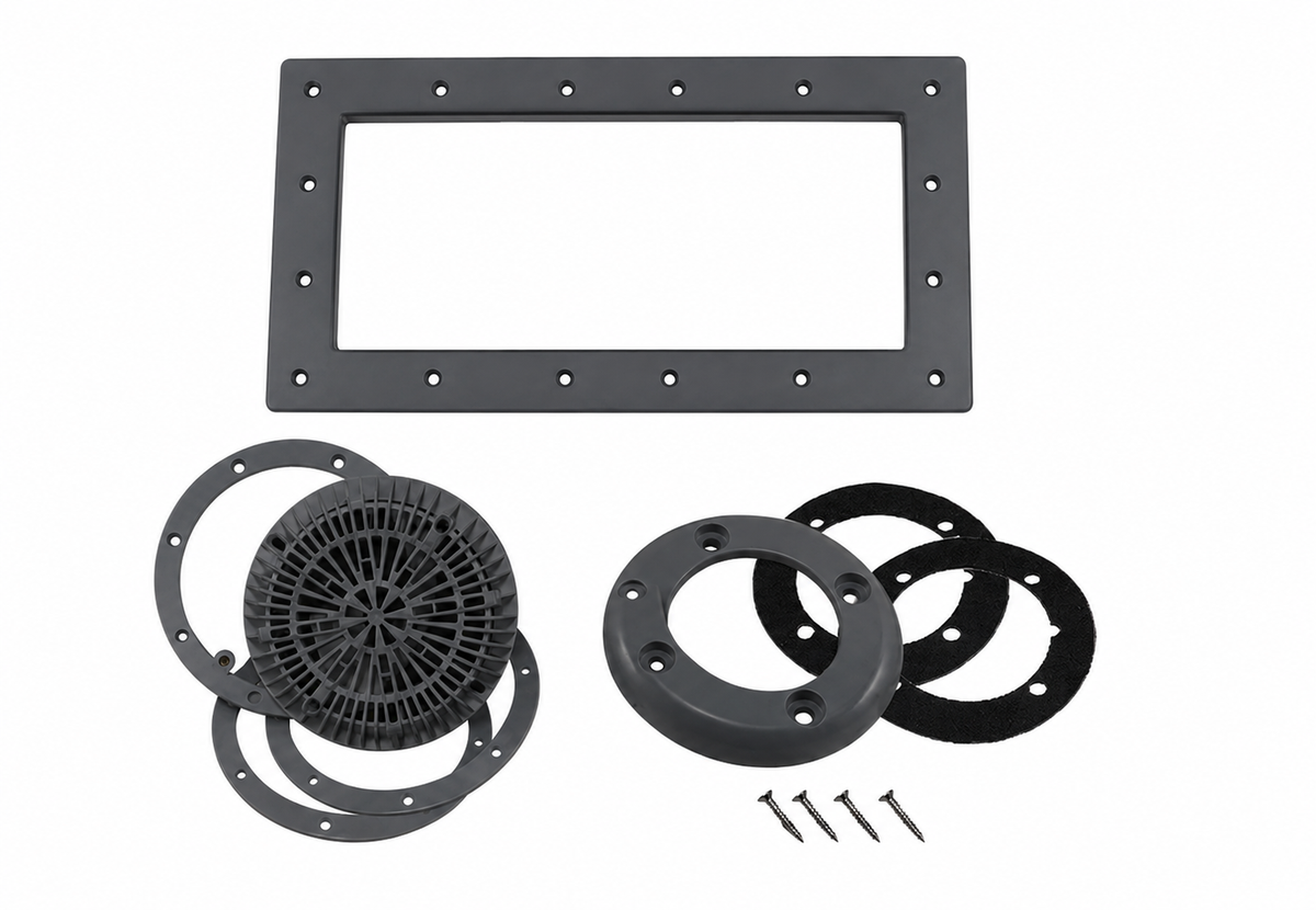 Complete CMP Charcoal Gray Hardware Set for Inground Pool – Skimmer, Returns, and Drains | 25541-201-000