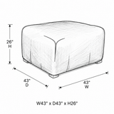 Ratana cover for outdoor club chair – 43 x 43 x 26 in