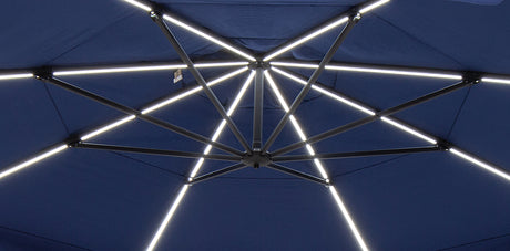 Treasure Garden Starlux AKZ Plus 13’ Octagonal Cantilever Umbrella Sand | Cantilever Umbrella with Built-in Lights