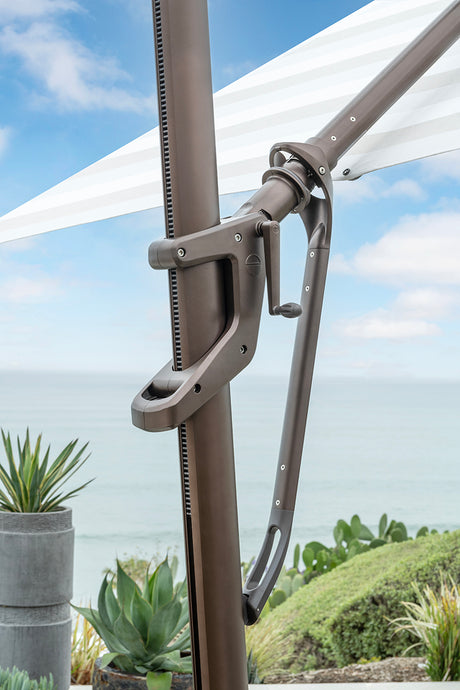 Treasure Garden Starlux AKZ Plus 13’ Octagonal Cantilever Umbrella Navy | Cantilever Umbrella with Built-in Lights