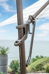 Treasure Garden Starlux AKZ Plus 13’ Octagonal Cantilever Umbrella Sand | Cantilever Umbrella with Built-in Lights