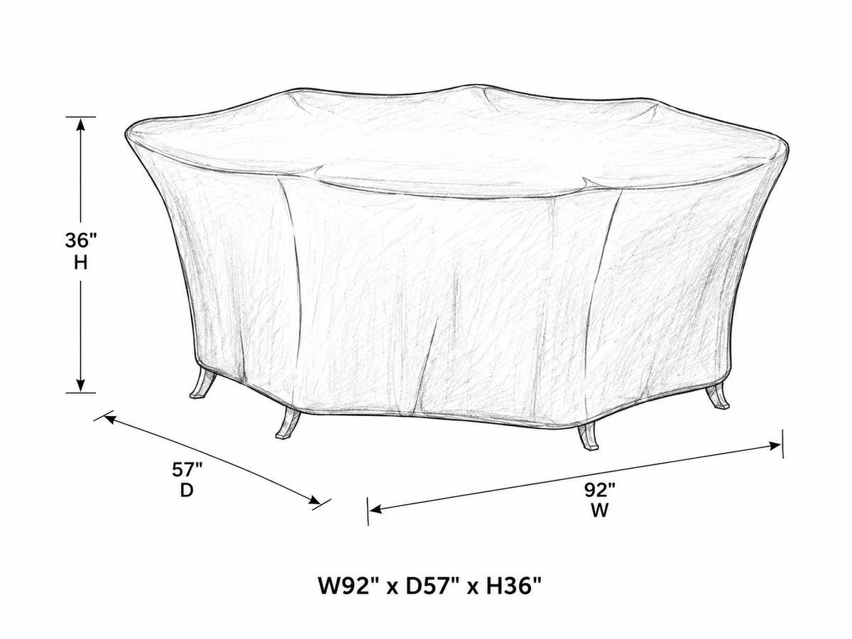 Housse Ratana pour ensemble à dîner rectangulaire – 92 x 57 x 36 po