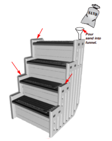 Marche Soma grise pour piscine hors terre – Rampes et ballasts inclus
