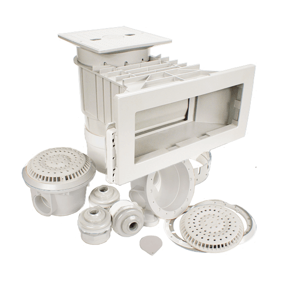 Wide Track Auto-Skim Skimmer with Bottom Drain – Hayward SP10852OMTE (white)