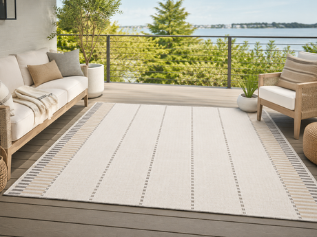 Treasure Garden Serenity Stripe Outdoor Rug – Linen