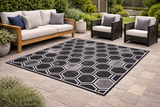 Tapis extérieur GEO Black géométrique – Treasure Garden