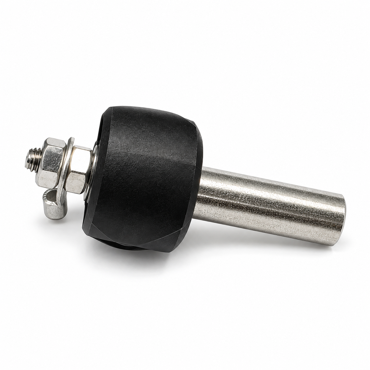 Anode MOOV MCXGRD pour système JustSalt avec raccord noir et tige métallique sur fond blanc