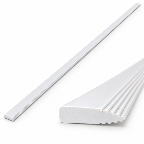 Barrure blanche PVC WEDGE LOCK de 8 pi pour toile de piscine creusée, vue complète et détail du profil