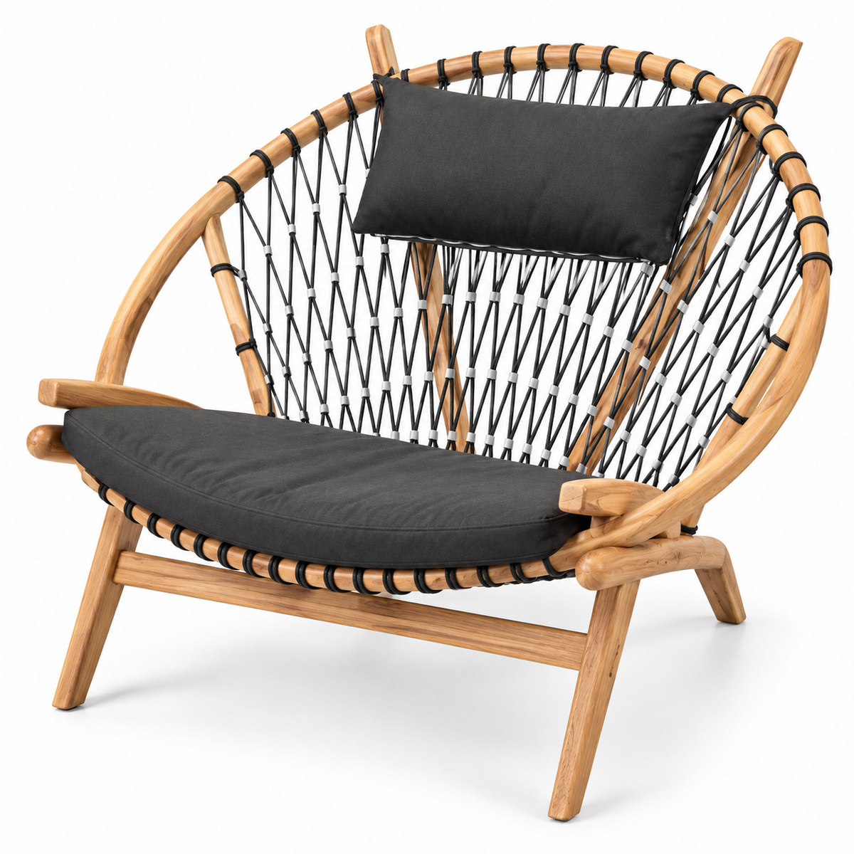 Chaise ATOLL Azura Rope Lazy Chair en teck et cordage marin - photo produit