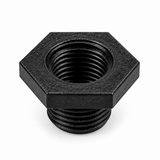 Connecteur MOOV MFXSCPG pour filtre de piscine, vue de la face hexagonale et du filetage intérieur