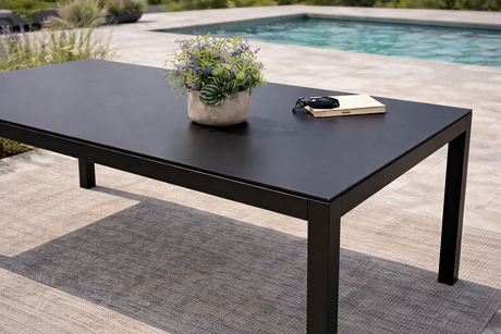 Black Renaissance patio table 40 x 80 in – Corriveau