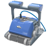 Robot de piscine Dolphin M400 Maytronics, vue du robot bleu et gris