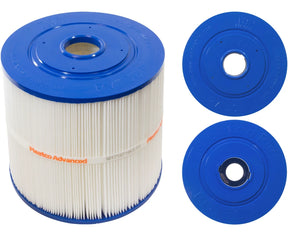Filtre de spa Pleatco PVT50W avec vues des ouvertures supérieure et inférieure