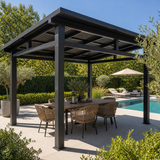 Gazebo Plaza Corriveau 12 x 14 noir – Toit Galvalume – vue 3
