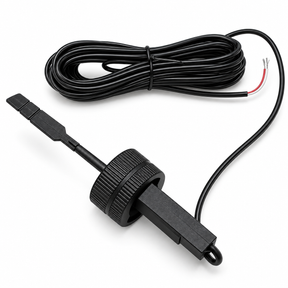 Interrupteur de débit MOOV JustSalt MCXFLOWNJ avec câble et fils de connexion sur fond blanc