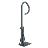 Main courante Cover Valet Spa Side Handrail gris carbone avec base sous le spa et éclairage DEL bleu