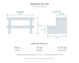 Schéma des dimensions de la marche ProAqua Pro Step : largeur 28 po, profondeur 20 po et hauteur 16,75 po