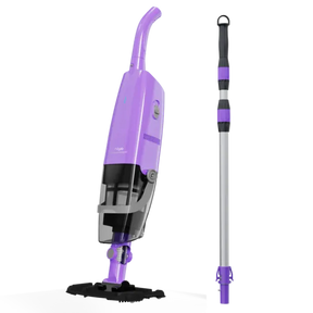 Aspirateur portatif sans fil Niya AquaSweep S1 violet avec sa perche ajustable