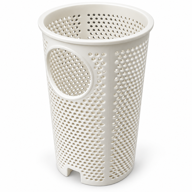 Panier de remplacement MOOV VSP MPXSBVSP pour pompe de piscine, vue avec ouverture latérale sur fond blanc