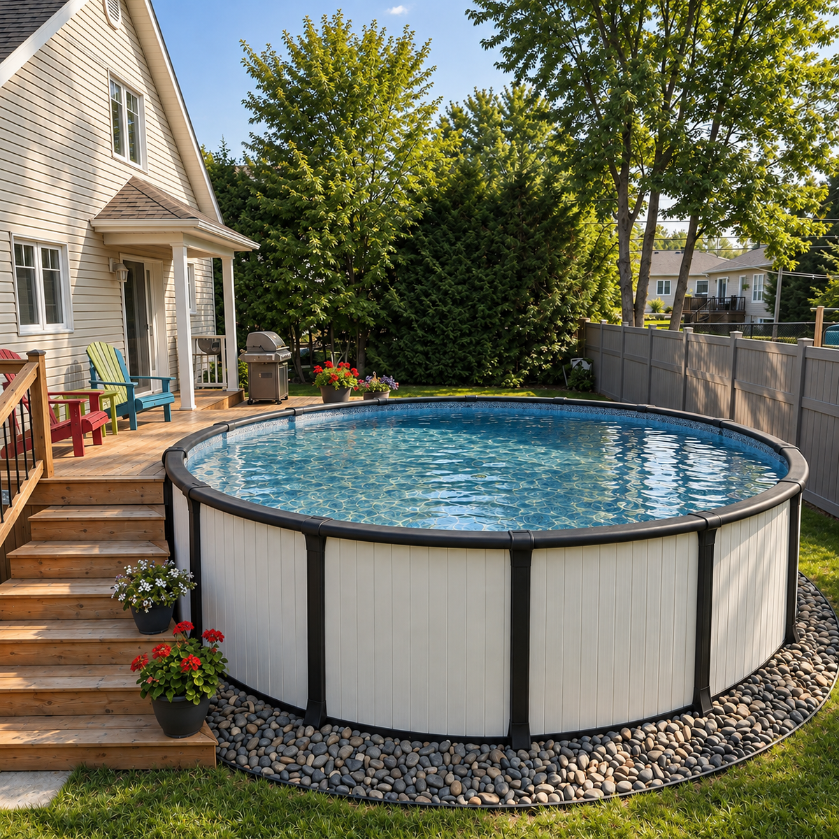 Piscine hors terre Nordik avec structure en résine