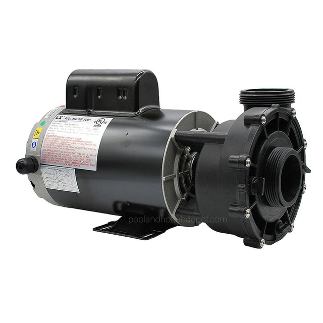 Pompe de spa LX 56WUA300-II 3 HP à deux vitesses, vue droite du moteur et des raccords